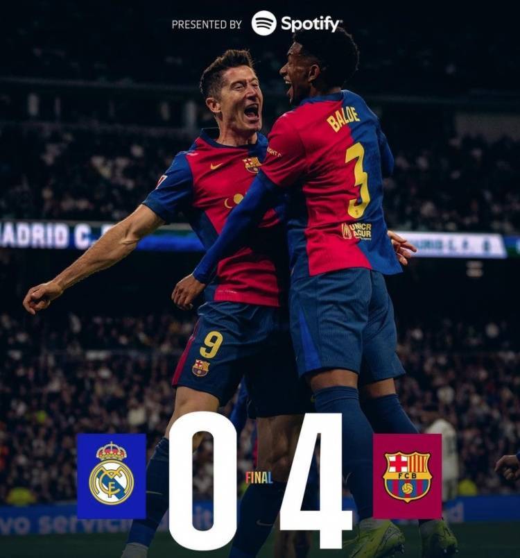 皇马客场惨败，巴萨力压争冠形势明朗